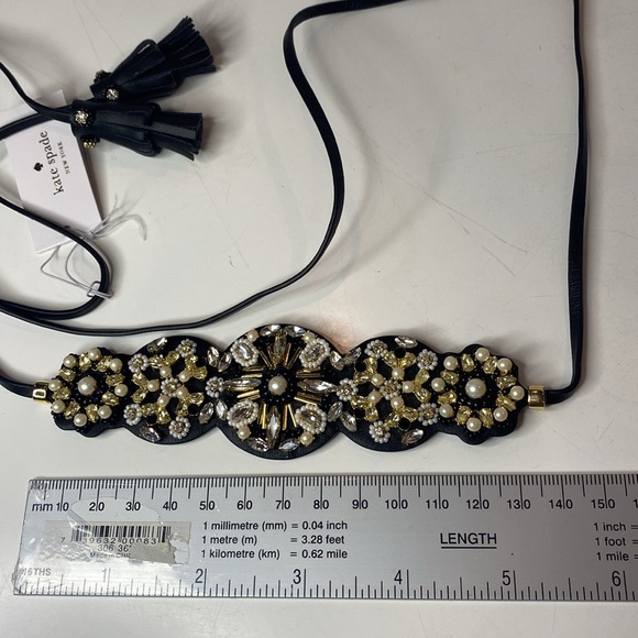 kate spade Belt: desert garden gemstone & leather headband choker or belt NWT - Picture 7 of 13